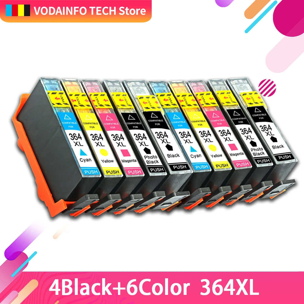 black ink cartridge QSYRAINBOW Printer Ink Cartridge 364XL 364 XL Compatible For HP Photosmart 5510 5515 6510 B010 B109 B209 Deskjet 3070A For HP364 cheap printer ink