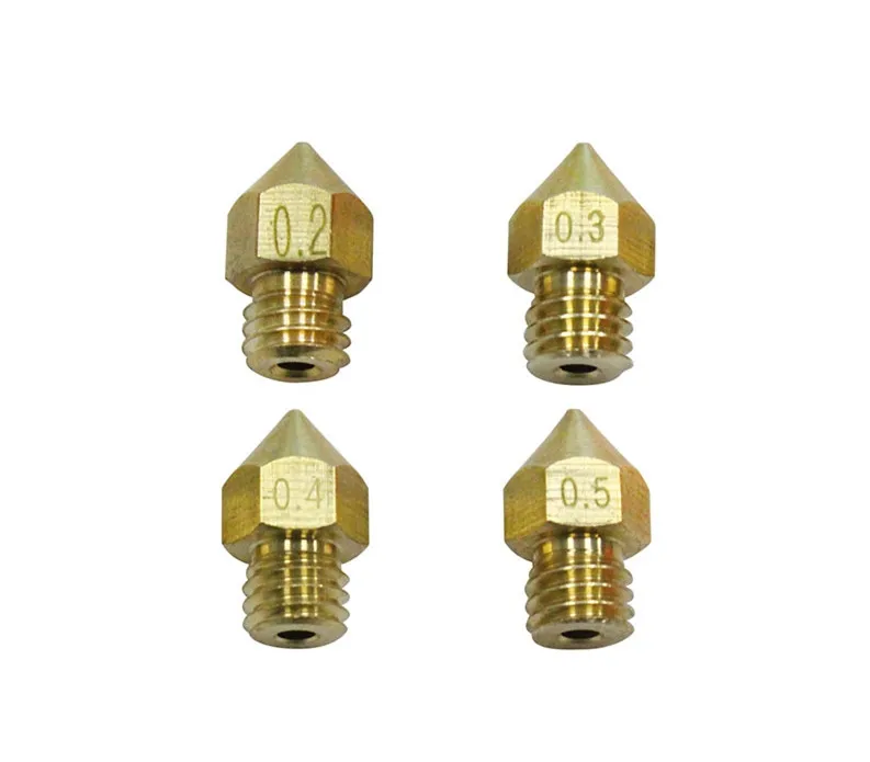 Acessórios da impressora 3d bocal de bronze 1.75mm0.2 0.3 0.4 0.5