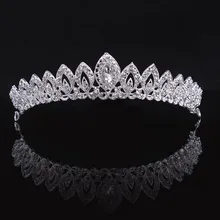 KMVEXO-Tiaras de aleación de cristal con forma de corazón para novia, corona con diamantes de imitación, diadema de graduación, corona, accesorios para el cabello de boda