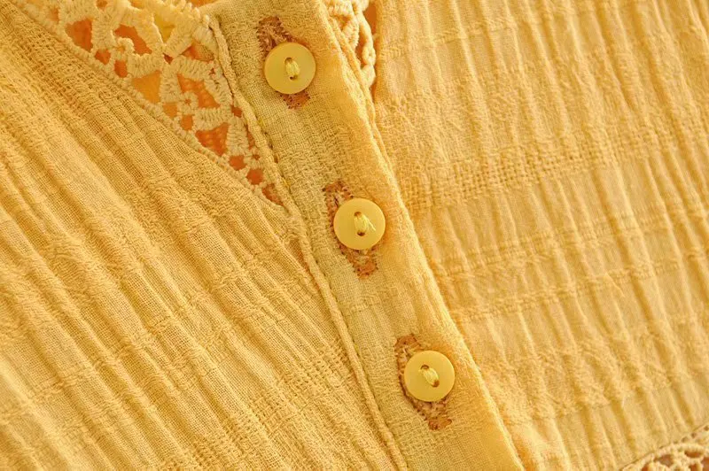 TEELYNN мини бохо платье желтое хлопок и лен Сращивание Кружева пляжные летние платья сексуальный v-образным вырезом короткие женские платья Gypsy vestido
