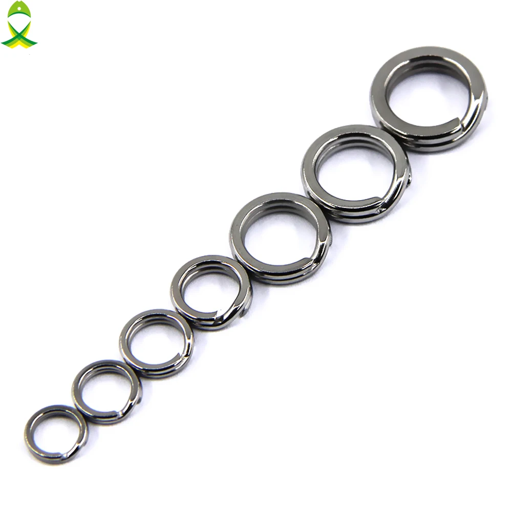 

JSM 200 pcs/lot stainless steel solid split ring jigging lure fishing accessories for fishing hook tackle