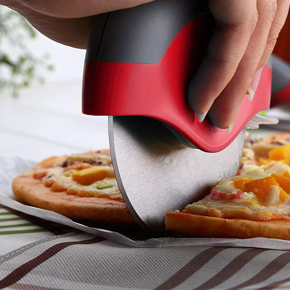 Pizza Cutter Wheel Stainless Steel Protective Blade Guard Super Sharp