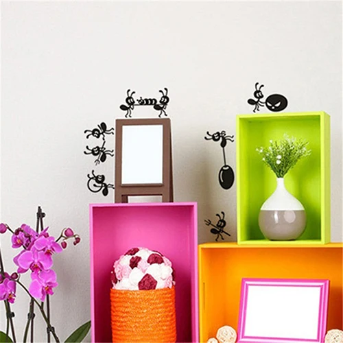 6*43cm Furnishing Wall Sticker Cartoon Ant Decoration Glass Stickers Mirror Window Decor Kitchen Bathroom Bedroom Wall Stickers