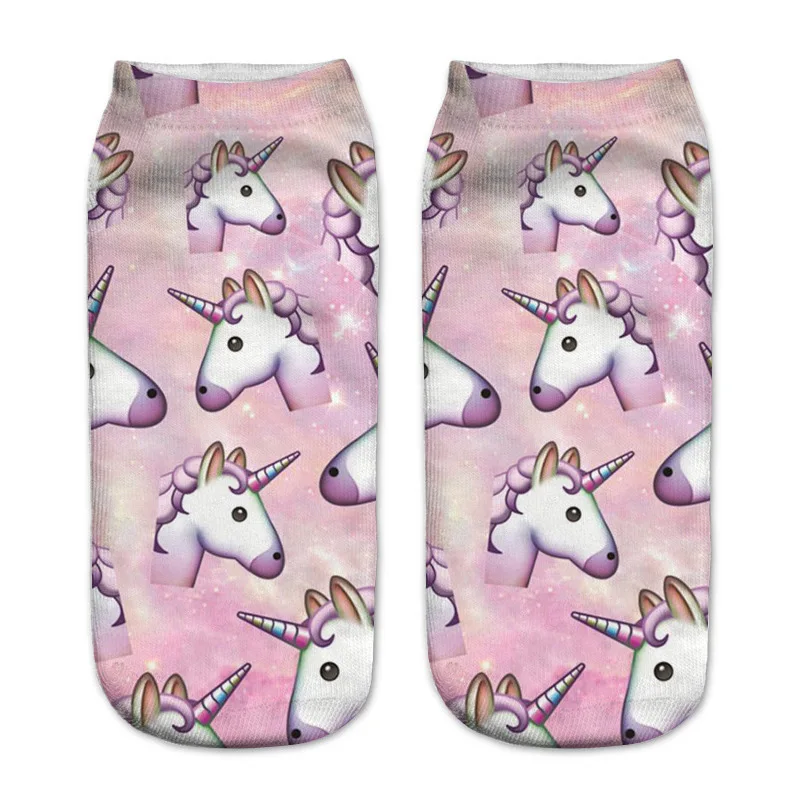 ZHBSLWT/Новинка; милые короткие носки с принтом единорога для женщин и девочек; носки-башмачки с объемным рисунком животных; домашние тапочки; femme Harajuku