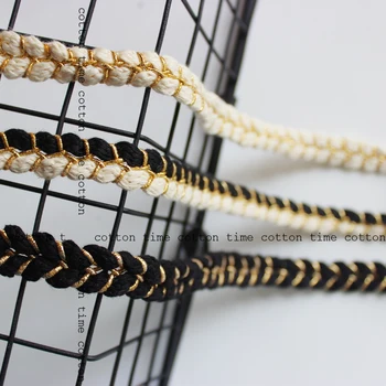 

6yards/lot golden braid rope1.5cm wide cotton mixed braided rope Twisted Cotton Cords 15mm width Craft Decor Ropes
