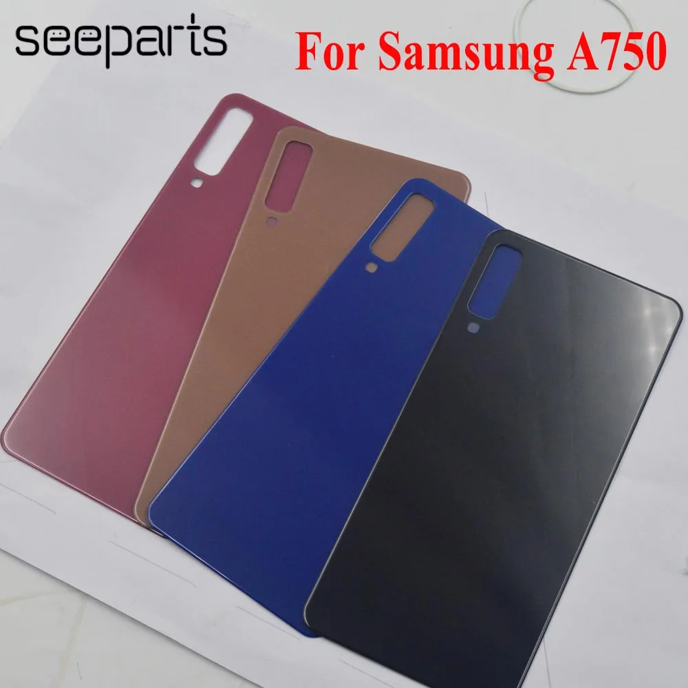 Для SAMSUNG Galaxy A7 2018 задняя крышка из стекла A750F/DS дверь Корпус чехол Замена для A750