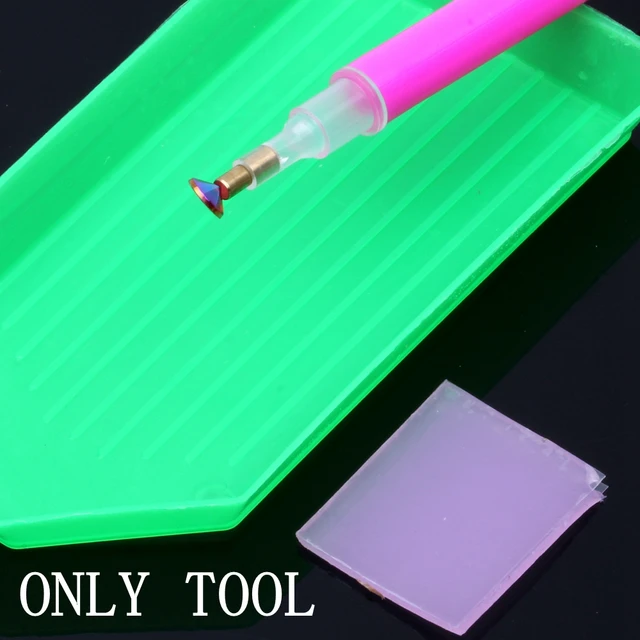 7G 600PCS 7 Sizes Acrylic Rhinestones Eye Shape Crystal AB Flat Back Nail Rhinestone 3D Non HotFix Nail Art Decoration DIY Tool Only Tool