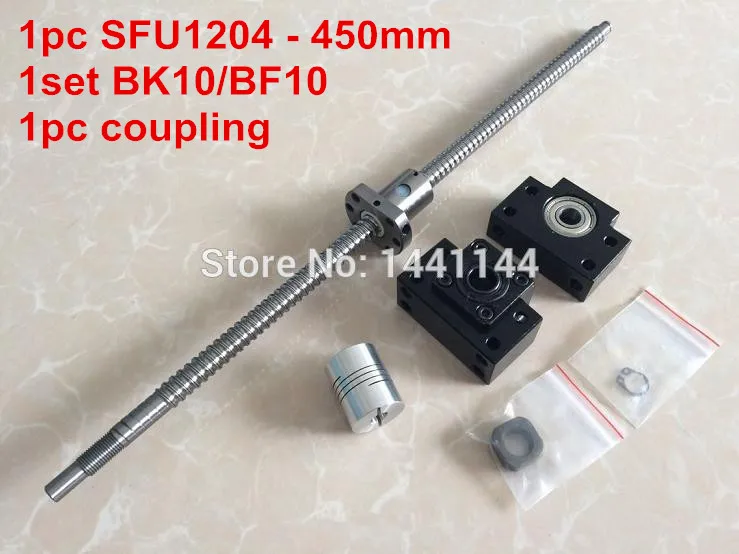 ФОТО 1pcs antibacklash ball screw 1204 - 450mm-C7+ BK/BF10  Support + 1pcs 6.35*8mm coupler