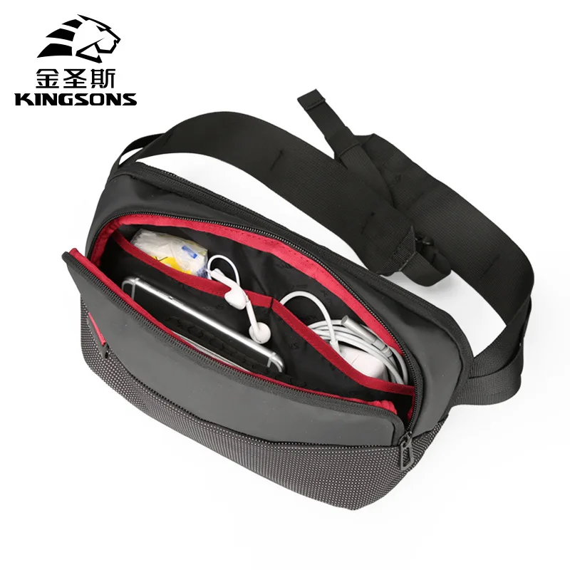 Kingsons صغيرة الرجال الصدر حزمة الكتف حقيبة ساعي فاني الخصر حزمة محفظة تربط حول الخصر المرأة حزام نقود الهاتف حقيبة السفر عارضة حقائب اليد