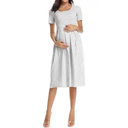 MUQGEW 2019 повседневные платья для беременных кормящих грудью одежда летние свободные короткие женские топы для кормящих женщин платье плюс