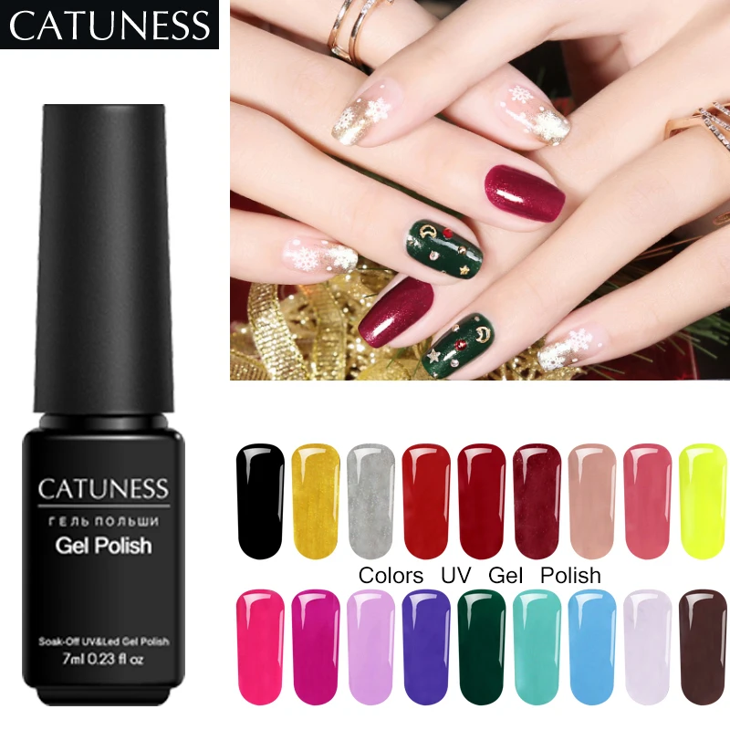 

CATUNESS Hybrid Gel Polish Soak Off New Nail Art Gel for Women 7ml beauty colors Colorful Colors Series UV LED Nail Gel Polish