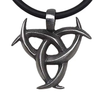 

Viking TRIPLE HORN OF ODIN KING OF ASGARD Norse Viking Thor Silver God Pewter Pendant Necklace