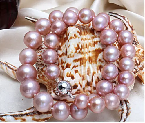 

Free Shipping >>>>> elegant 12-13mm south sea round lavender pearl necklace18inch 925s
