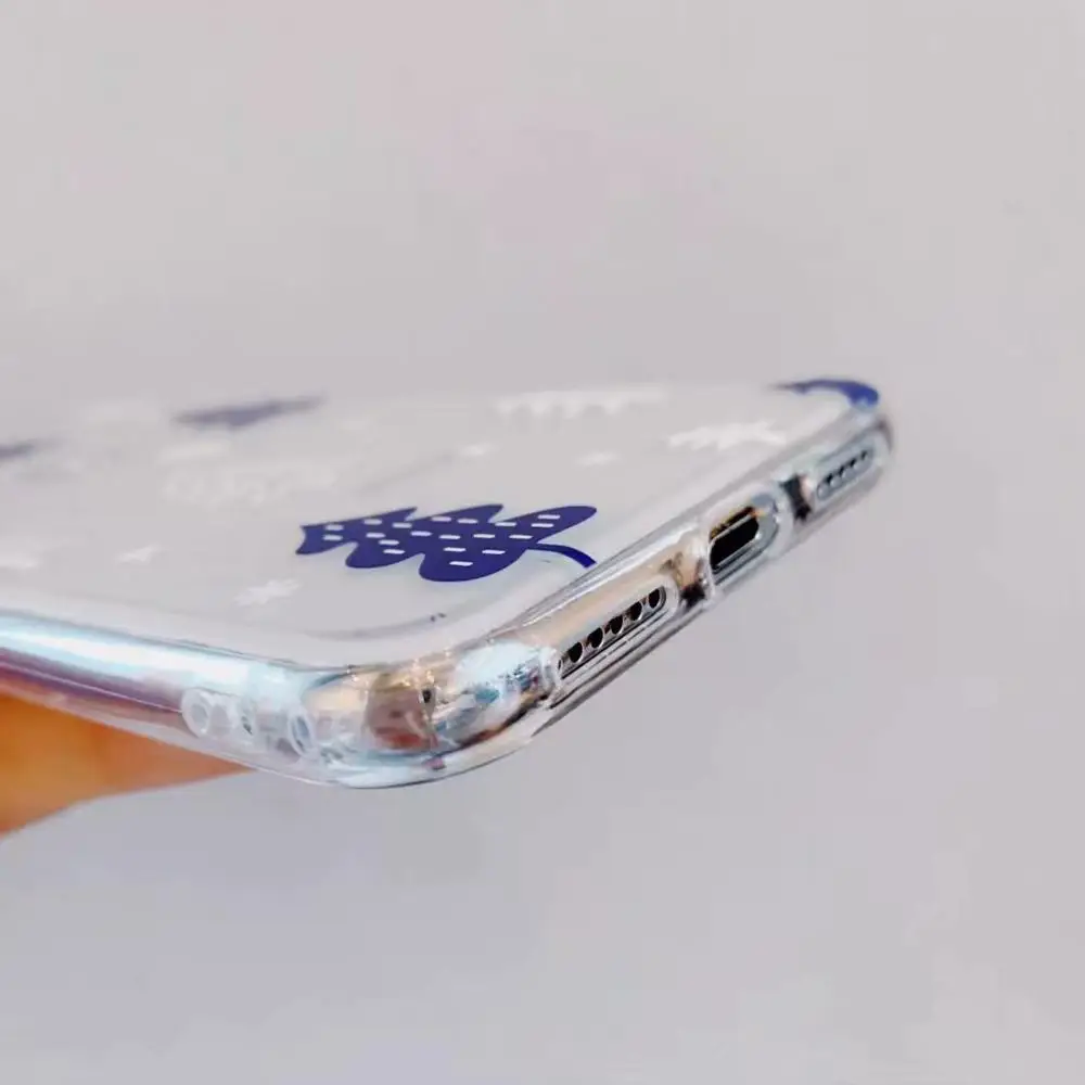 (2)_JONSNOW Painted Case for iPhone 8 7 7 Plus 6 6s Plus Christmas Tree Snowflake Soft Silicone Phone Cover for iPhone X XR XS Max