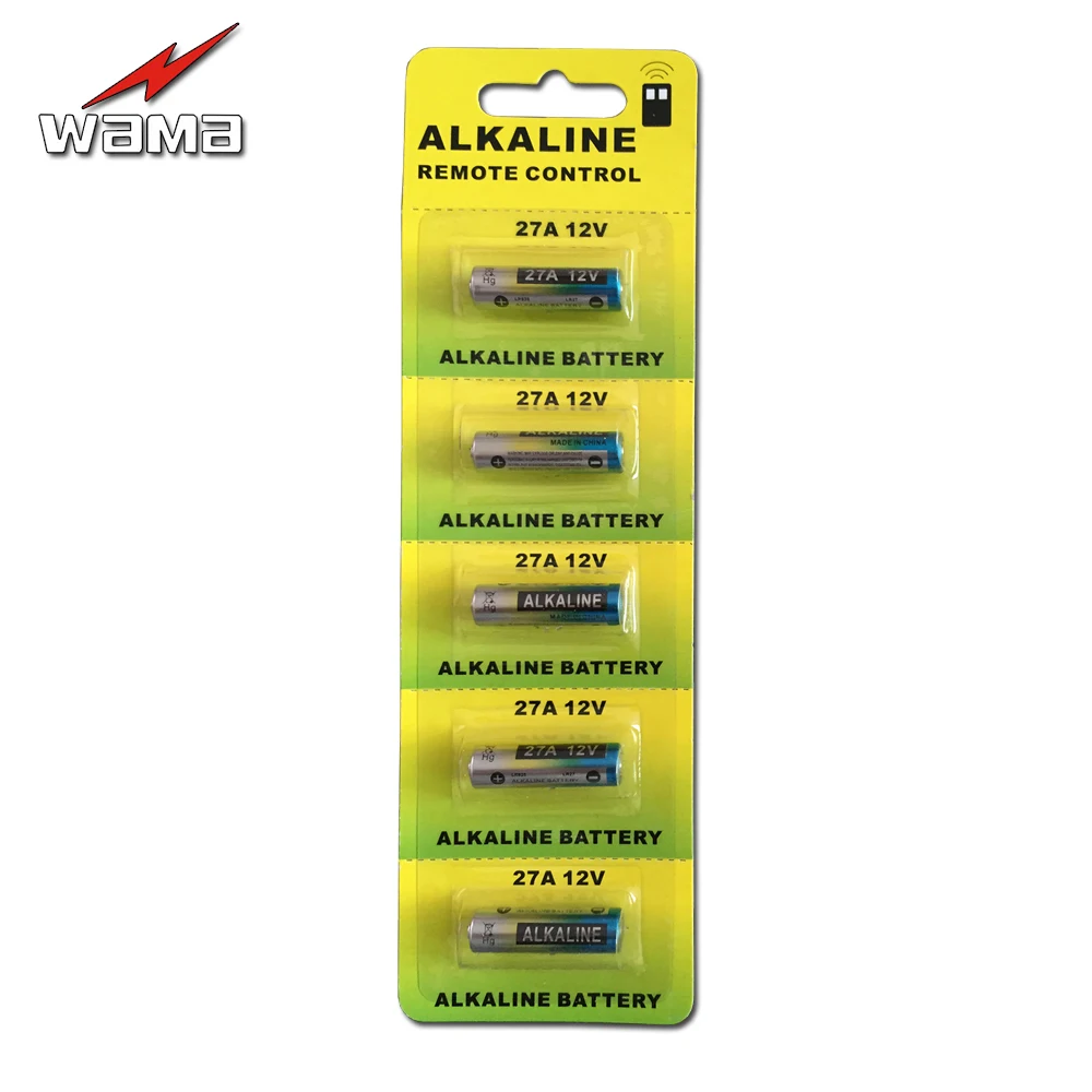 5 шт. щелочные аккумуляторные батареи Wama 27A A27 12 В|dry battery|alkaline batterya27 12v |