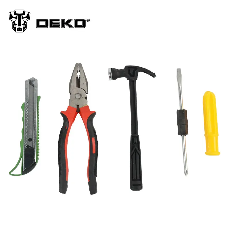 5pcs Household Hardware Tools Combination Hammer Pliers Utility Knife