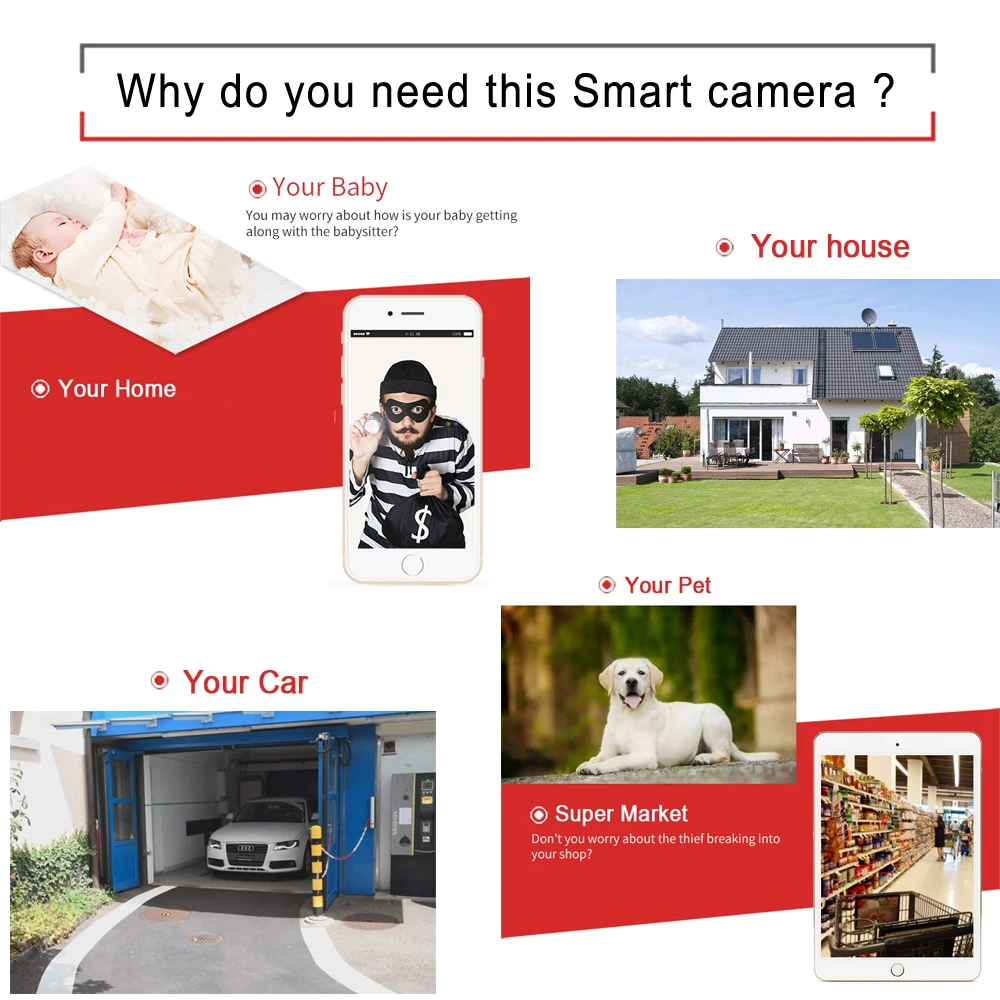 Ip Camera Wifi 1080p Surveillance Home Security Wireless CCTV Cameras TF Card Slot Infrared Audio Dome IPcam Onvif RTSP 2