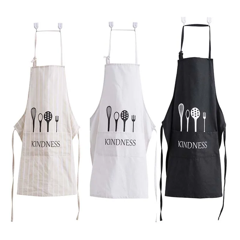 Fashion Korean Aprons Cotton Simple Cafe Uniform Unisex Adult for Women Men's Kitchen Cooking Pinafores | Дом и сад