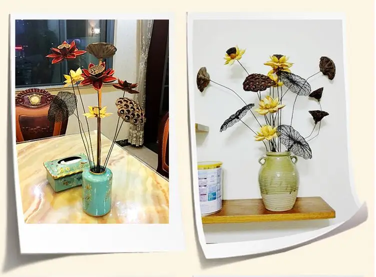 55 см натуральные DIY высушенные цветы гибискуса лотоса, свадебные украшения для дома, вечерние, офисные, Декоративные искусственные сушеные цветы