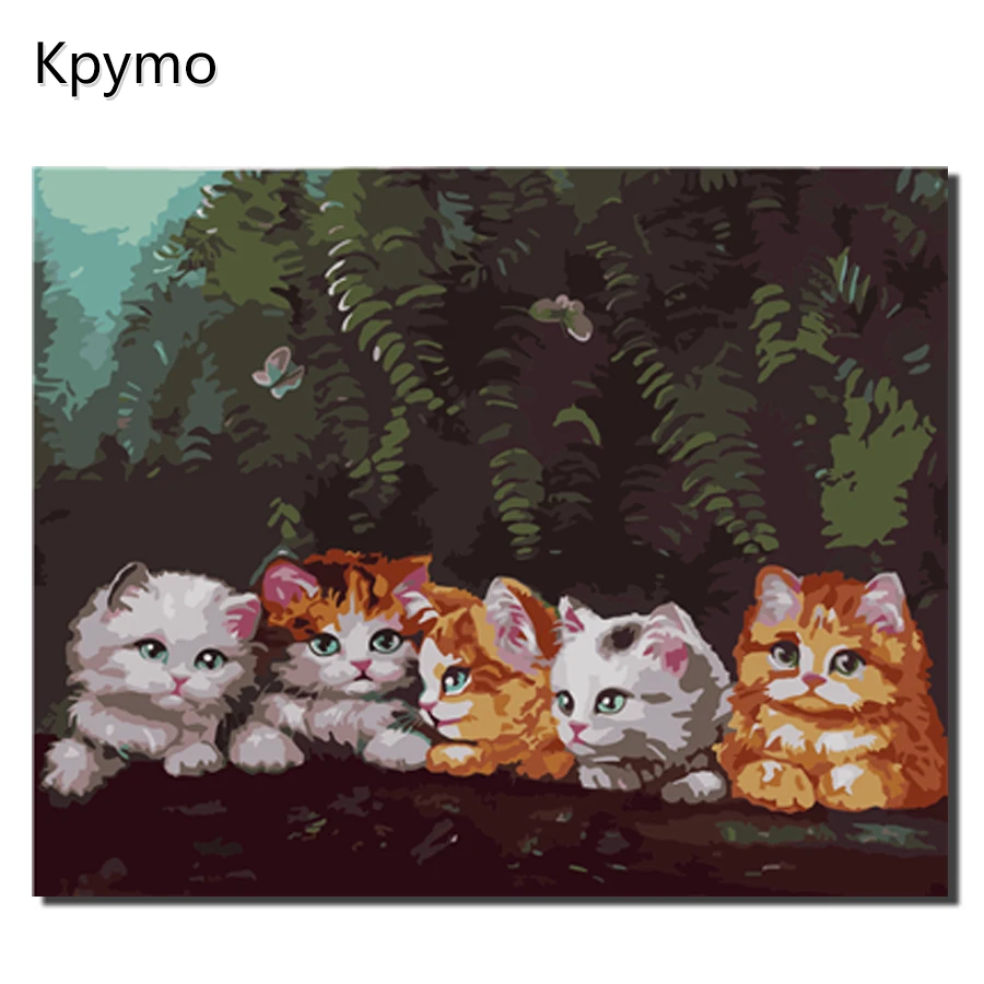 

Kpymo Framed Pictures Painting By Numbers of Animal landscape Handwork Canvas Oil Painting Home Decor For Living Room VA-0239