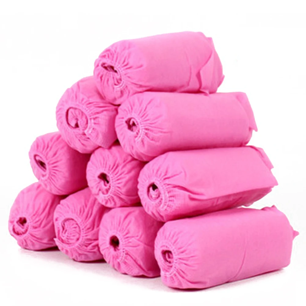 

100pcs Disposable Non-woven Fabric Shoes Covers Elastic Band Breathable Dustproof Anti-slip Shoe Covers (Pink) 41%