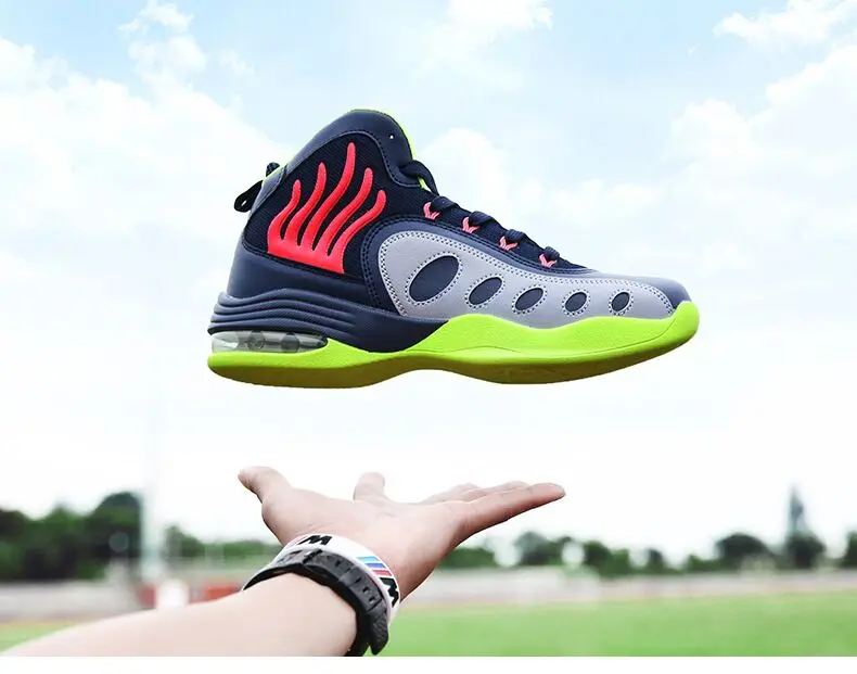 Большие размеры 45 Баскетбольная обувь мужские Дышащие Высокие уличные спортивные кроссовки Мужская тренировочный Спортивный обувь Баскетбол Homme