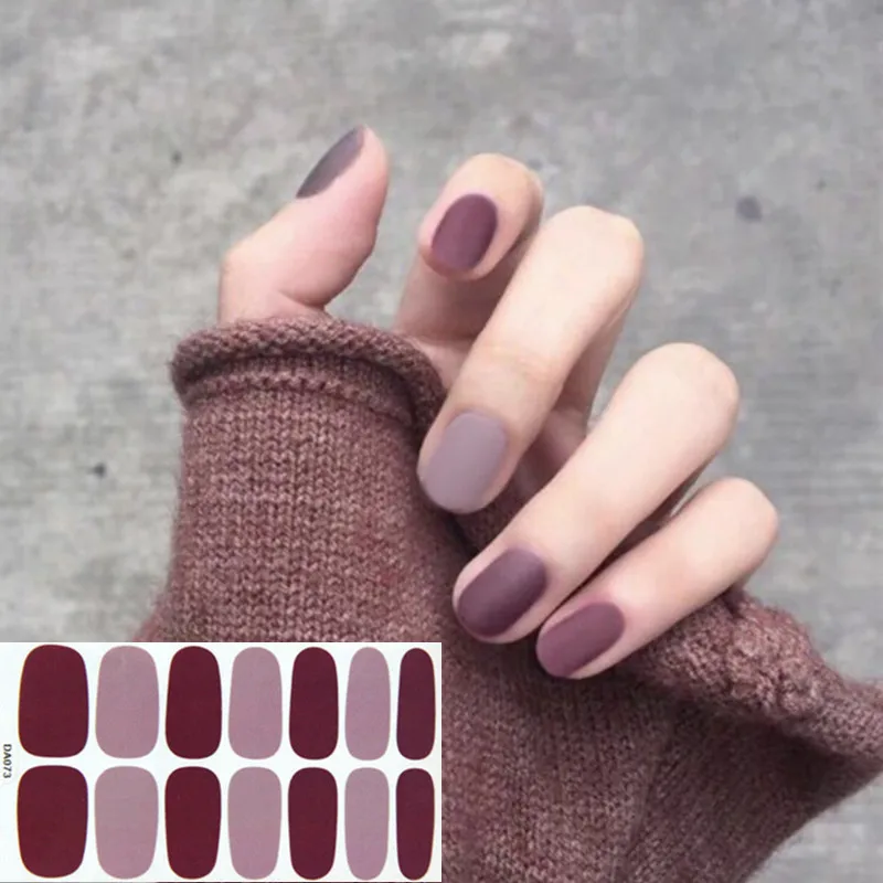 

1Sheet Pure Color Red Nail Art Stickers Predesigned Hot Sale Waterproof Nail Wraps Adhesive 3D Nail Decal DA073 Wholesale Retail