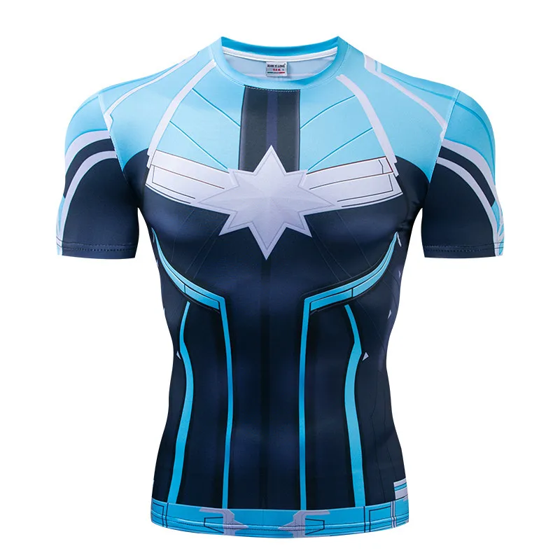 Aquaman, компрессионная рубашка, мужские футболки с 3D принтом,, новейшая модель, косплей костюм, топы с коротким рукавом для мужчин, одежда - Цвет: CX-054