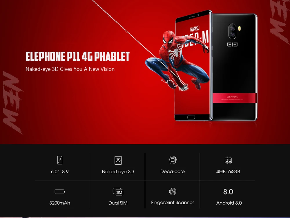 Top Elephone P11 3D Mobile Phone Android 8.0 MTK6797T Deca Core 6.0 Inch FHD+ 4GB 64GB 16MP+8MP 3200mah 4G naked-eye 3D Smartphone 18 Top Elephone P11 3D Mobile Phone Android 8.0 MTK6797T Deca Core 6.0 Inch FHD+ 4GB 64GB 16MP+8MP 3200mah 4G naked-eye 3D Smartphone 18
