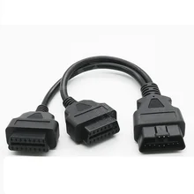 Автомобильный OBD Удлинительный кабель преобразует в 2 OBD 16Pin один в два 30 см