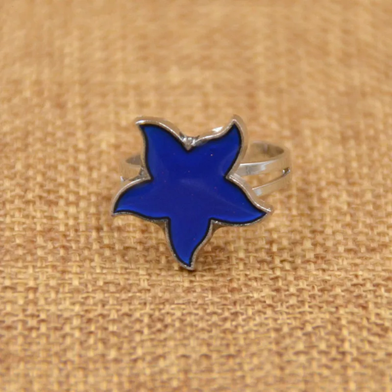 Bauhinia Flower Mood ring The Ring Changes Color Temperature Emotion Rings For Women Adjustable Opening Jewelry
