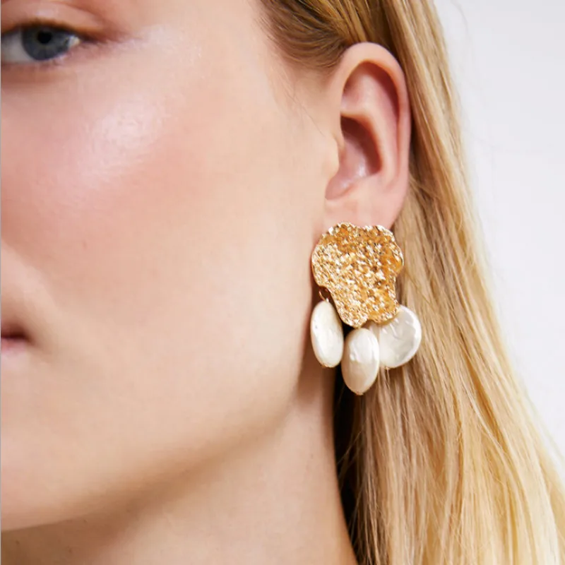 

SHIFEEL 2019 New Superior quality Fashion Vintage Geometric Alloy Natural stone Pendant Water Drop Earrings Bohemia Pendients