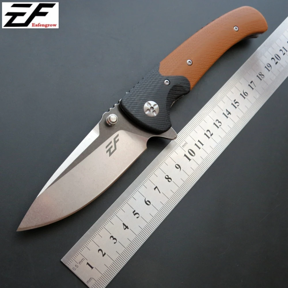 

Eafengrow EF67 58-60HRC D2 Blade G10 Handle Folding knife Survival Camping tool Hunting Pocket Knife tactical edc outdoor tool
