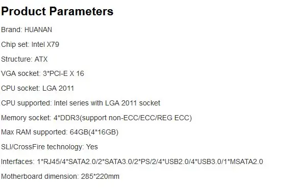 HUANAN Чжи Deluxe X79 игровая материнская плата LGA 2011 ATX с Процессор E5 2680 V2 SR1A6 4x16G 1600 Mhz 64 GB DDR3 RECC памяти охладитель