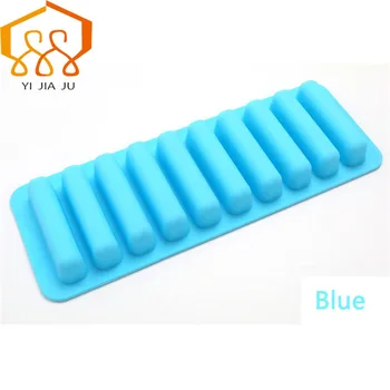 

Hot Sale Cylindrical Silicon Mold Finger Biscuit 10-Hole Mold Cake Tools Kitchen Bakeware Silicone Non-Stick Ice Lattice