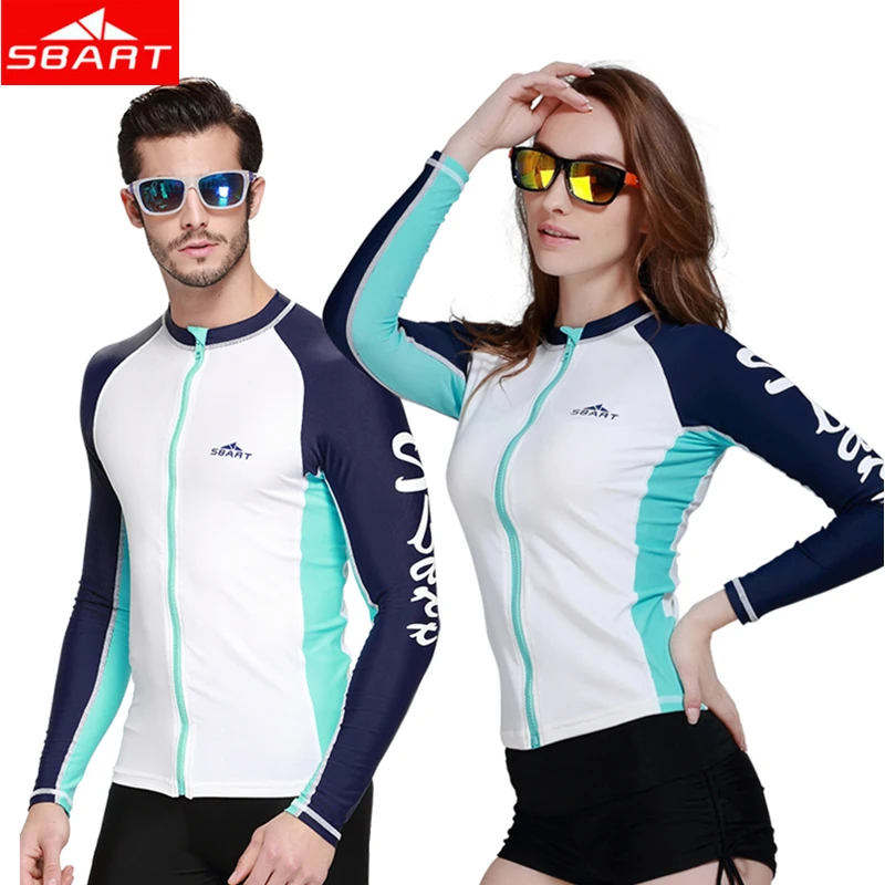 

SBART Men Women Long Sleeve Wetsuits Jacket With Zipper Sun Protection Swimsuits for Surfing Snorkeling Wetsuits Jacket Plus 3XL