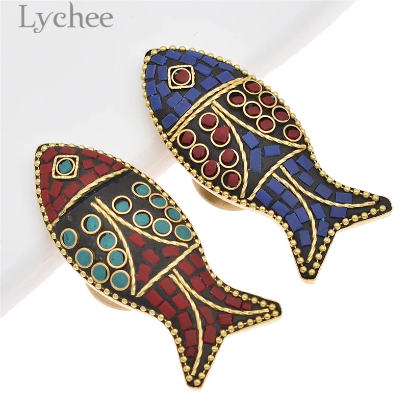 

Lychee Folk Custom Fish Design Drawer Pull Handle Vintage Metal Cabinet Pulls Cupboard Handle Home Improvement Supplies
