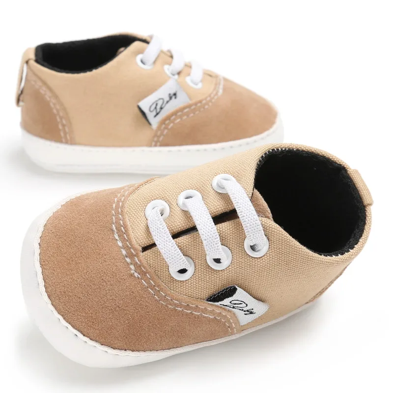 Для новорожденных парусиновые туфли на шнуровке детские мокасины Bebe мягкой подошве Star нескользящая обувь спортивные кроссовки детская