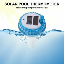 Большой бассейн Солнечная энергия цифровой беспроводной плавательный бассейн плавающий термометр спа будильник времени