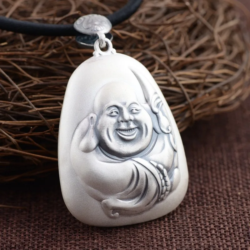 

S990 fine silver heart sutra pendant prajnaparamita heart sutra of Buddha sank new money