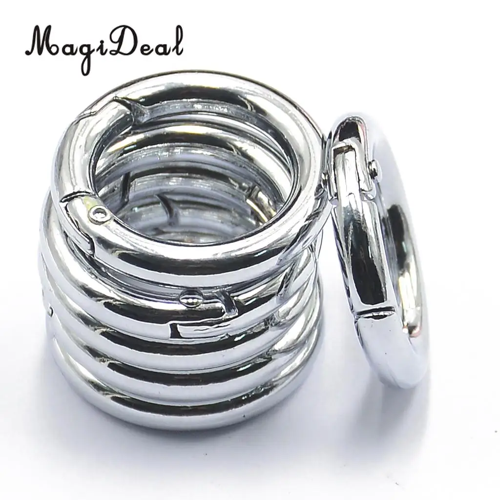 6 Pieces Round Carabiner Keychain Ring Buckle Key Holder Clip Spring Snap Hook Circle for Backpack Belt Bag Accessories