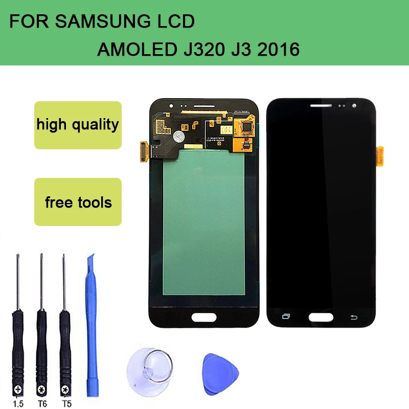 SZHAIYU Super AMOLED J320 ЖК-дисплей сенсорный экран для Samsung Galaxy J3 2016 J320F J320FN J320A J320M с