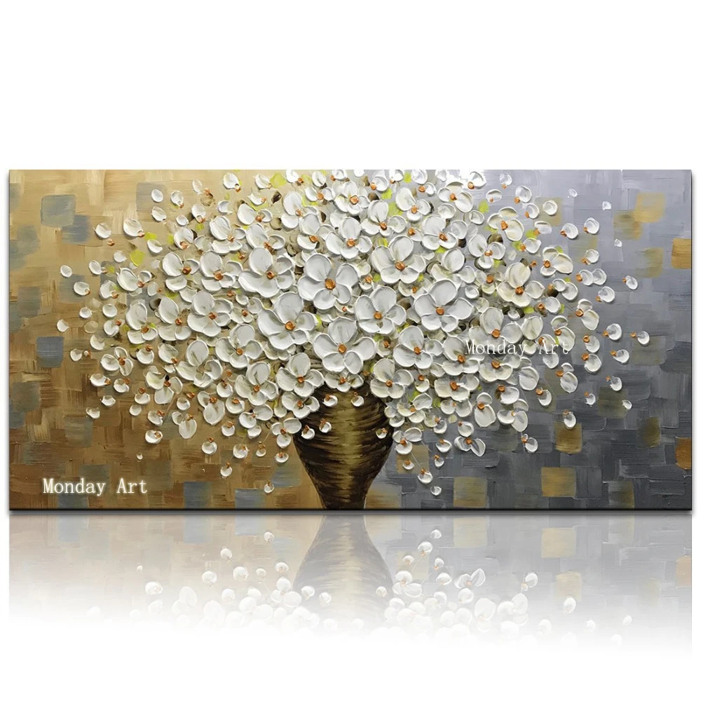 Hand-Painted-Abstract-White-Flower-Landscape-5D-Round-Diamond-Painting-Kit-DIY-Mosaic-Painting