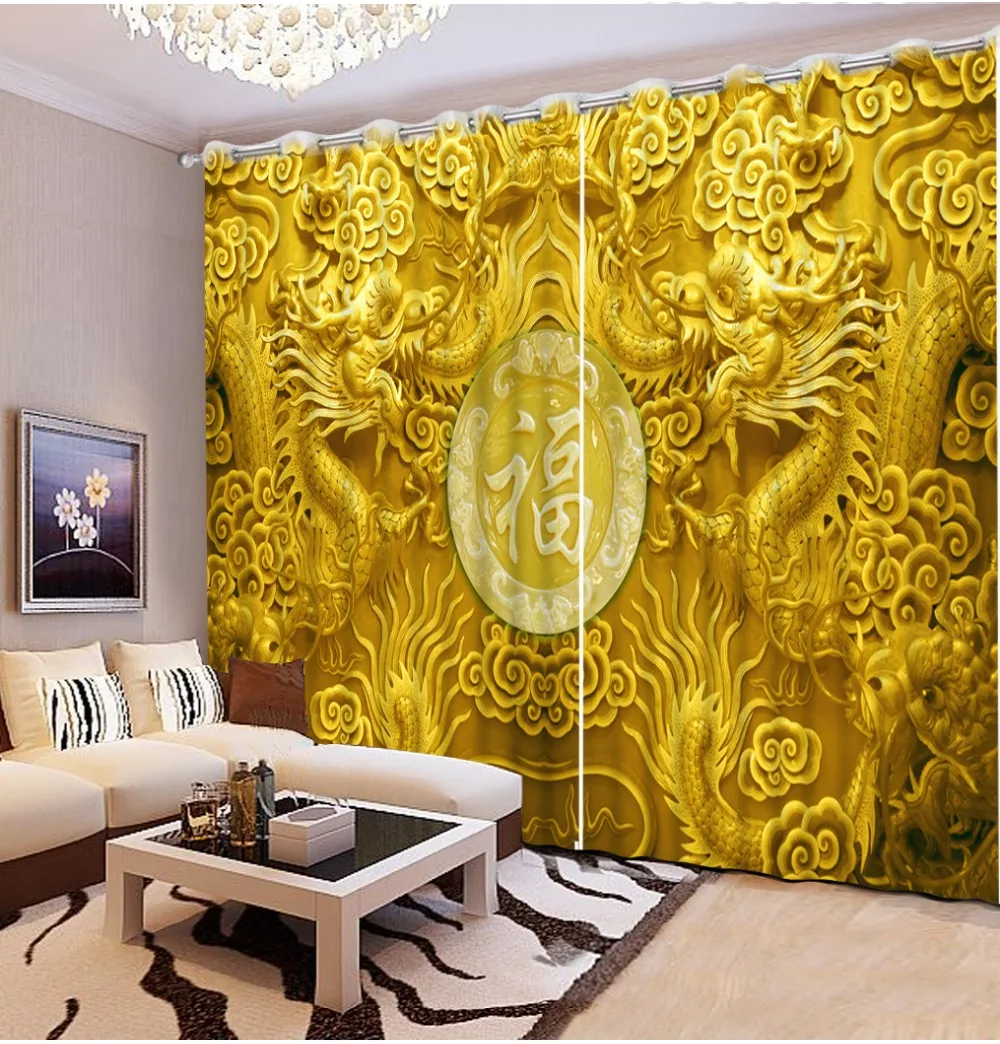 

Custom any size curtains Photo Customize size 3D europe style relief curtains for living room