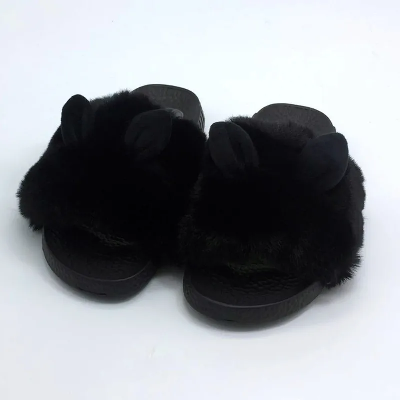Зимние тапочки; женские плюшевые домашние тапочки с милыми заячьими ушками; сезон весна; цвет серый, черный; женская обувь; размеры 36-41; женская обувь; pantufa 9