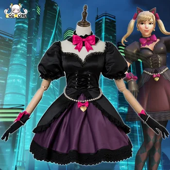 

[STOCK] Hot Anime OW D.VA Cosplay Costumes Black Cat Uniform Dress Female Halloween Role Play Clothing