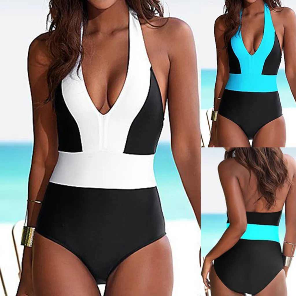 

2019 Sexy Women SwimwearWomen One Piece Swimsuit Push Up Bandage Swimwear Monokini Bathing Suit bodysuit
