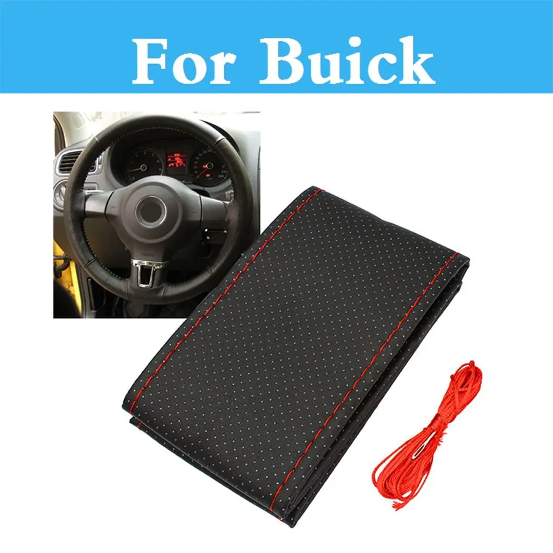 Leather Diy Car Steering Wheel Cover Case With Needles And Thread For