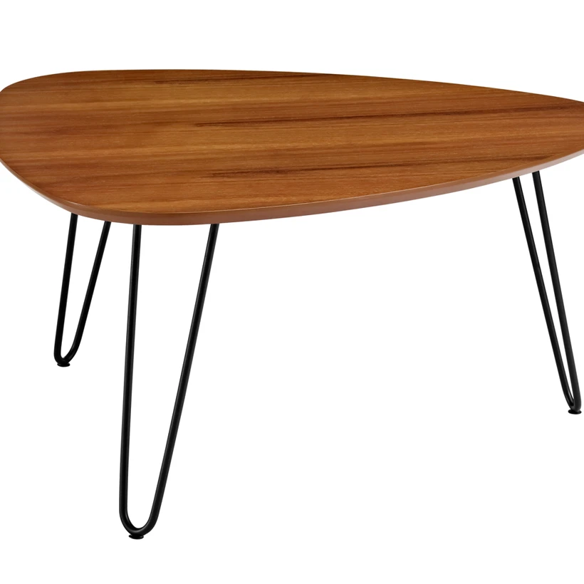 

WE Furniture 32" Hairpin Leg Wood Coffee Table - Walnut