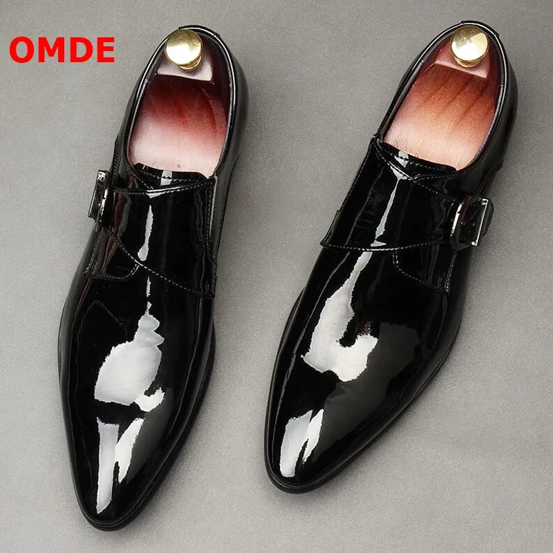 mens black patent shoes